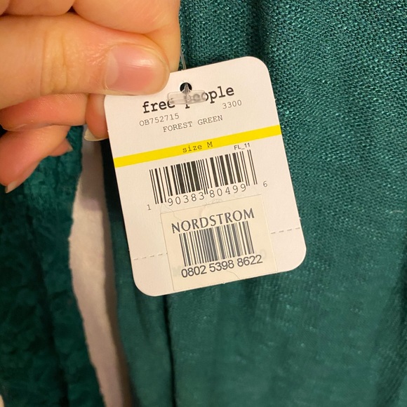 ⚡️NWT FREE PEOPLE Green lace panel long sleeve⚡️ - Picture 5 of 10